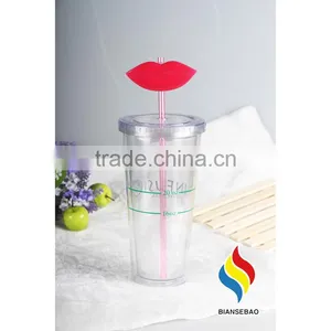 Clear PS/AS Cup With Logo Plastic Tumbler 16oz thumbnail-6