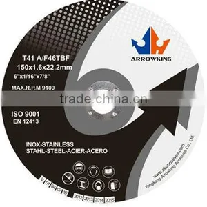6''(150x1.6x22.2cm) Flat Resin Bonded Reinforced Cutting Wheel for Metal thumbnail-1