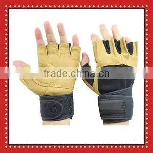 Fingerless Suede Pig Leather Fitness Gloves thumbnail-1