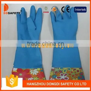 DDSAFETY Flower Pattern Latex Household Gloves thumbnail-1