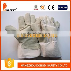 DDSAFETY Pig Split Leather Glove With Full Palm Safety Gloves thumbnail-1