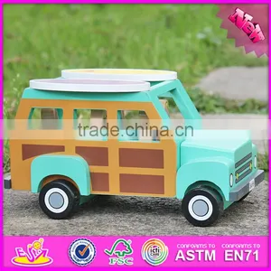 2017 New Products Funny Dog and Four People Wooden Car for Kids W04A314 thumbnail-4