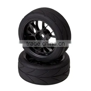 New Price of Car Tires Car Wheel 6111 1/10 ON ROAD RC CAR Wheel Rim & Tyre Black thumbnail-1