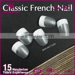 24pcs Set Lady Artificial False Nails Tips Color Edge Opposite French Fake Nail thumbnail-6