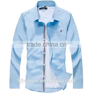 Men Handsome Blue T/C Dress Shirt 2015 thumbnail-1