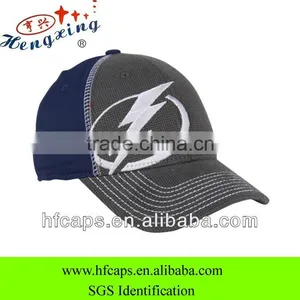 2013 Mens Blue and Gray 6 Panels Custom 3D Embroidery Baseball Caps and Hats thumbnail-1