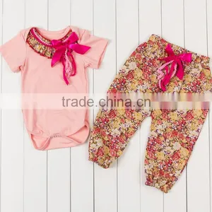 2017 Spring Girls Boutique Clothing Set Cotton Long Sleeve Baby Suit Baby Rompers White thumbnail-2