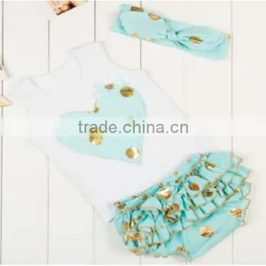 2016Gold Polka Dot Baby Outfits Top Quality Baby Clothes Baby Dresses thumbnail-1