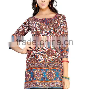 Designer Canvas Crepe Styles Kurtis/jeans Kurti Tops/latest Kurti Designs/ thumbnail-2