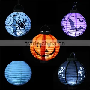 Halloween Party Supplies Handmade Paper Pumpkin Paper Lantern Holiday Decorative Hanging Lamp Halloween Lamp thumbnail-2