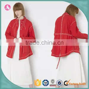High Quality Latest Design Custom Design Red Jacket Women thumbnail-1