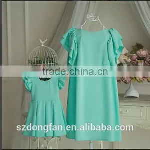 Mint Mother Daughter Matching Dress Chiffon Bridesmaid Dress Backless Summer Dresses thumbnail-1