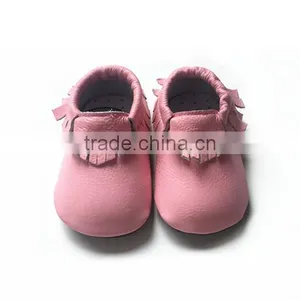 Pink Color Baby Rubber Sole Moccasin Shoes,outdoor Baby Walking Shoes thumbnail-1