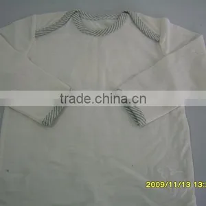 100% Superfine Merino Wool Baby Envelop Collar Long Sleeve T-shirt thumbnail-1