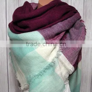 Blanket Scarf for Women, , Blue Berry Mint Women's Gifts Oversized Large Unique Winter Scarves thumbnail-2