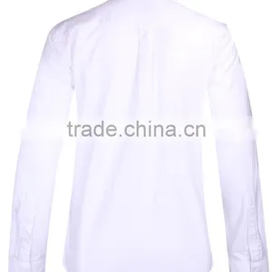 2017 White Oxford Long Sleeve Button-down Collar Casual Shirt for Men thumbnail-3