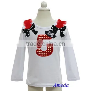 Pirate Hat Bling Red 5th Birthday White Long Sleeves Top 3M-7Y thumbnail-1