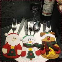 3style Christmas Cutlery Sets Cutlery Bags Christmas Decorations Christmas Supplies Santa Claus Table Cutlery Sets thumbnail-1