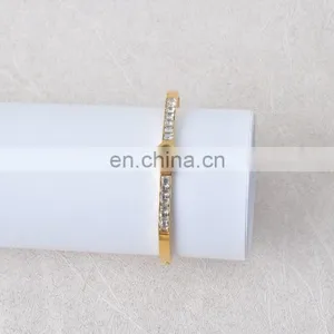 Crystal With Smoothly Gold Cuff Bracelate thumbnail-3