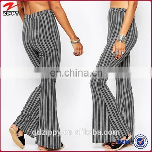 New Style Ladies Casual Vertical Stripe Flare Pants thumbnail-1