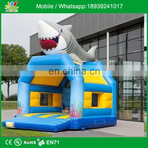 Childlike Cute Inflatable Shark Jumping Castle thumbnail-1
