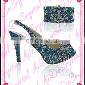 Aidocrystal 2015 High Heel Platform Open Toe Women Pumps Shoes and Bags to Match Slingback thumbnail-1