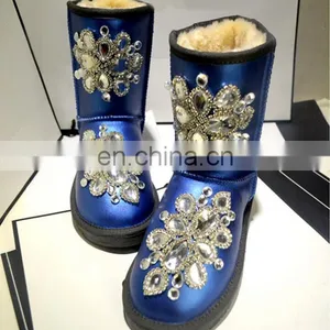 Aidocrystal Factory Price Wholesale Women Handmade Snow Boots With Rhinestone thumbnail-5