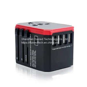 Newest Type C 3.0A Fast USB Chargers 8A Fuse Portable World Travel Adapter 5V Adaptor Multi Plug Outlet thumbnail-2