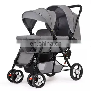 Tandem Baby Stroller Multifunction Infant Pushchair Light and Compact Double Pram thumbnail-1