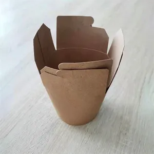 Brown Kraft Paper Recyclable Takeaway Lunch Box thumbnail-1