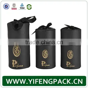 Black Gift Paper Tube Box/cylinder Box/Round Box With Ribbon thumbnail-1