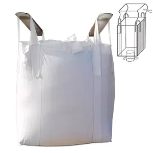 PP Woven Jumbo Bulk FIBC Big Bag With Top Open and Flat Bottom for Sand and Lime 1 Ton Jumbo Bags thumbnail-1