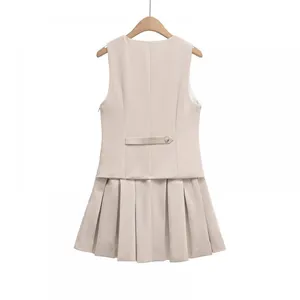 Fashionable European and American Design, Versatile Pleated Striped Vest Style thumbnail-2