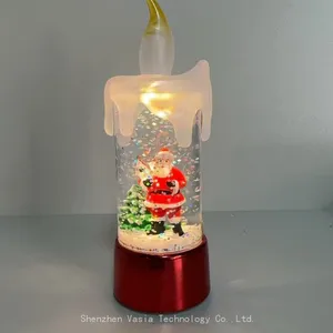 Snow Globe Candle Decor - 2025 LED Flameless Lights Crystal Ball for Bulk Christmas Party Decor thumbnail-2