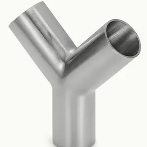 Stainless Steel Sanitary Pipe Fitting 90 Degree Double Head Y Shaped Elbow thumbnail-3