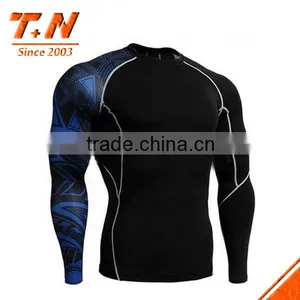 Long Sleeve Great Quality Design Custom Sublimation MMA Rash Guards With High Stretch Lycra Spandex UV 50+ Protection thumbnail-3