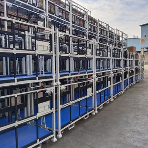 Commercial Grade Aluminum Profile Stacking Trolley, Powder Coated Steel Rolling Cart for Workshop and Warehouse thumbnail-4