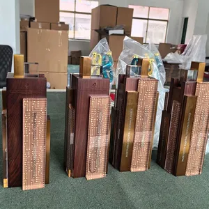 Custom Award Manufacturer in Shenzhen, China High-Quality, Creative Trophies Combining Wood, Metal, and Acrylic thumbnail-1