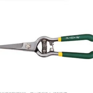 Straight‑Tip Dip‑Plastic Grip Grape Pruning Shears, High‑Carbon Steel Induction‑Hardened Blade thumbnail-1