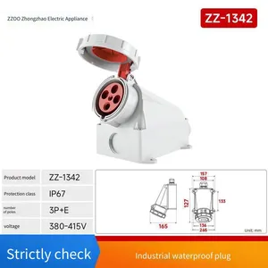 Ip6763a High-current Waterproof Industrial Plug and Industrial Socket With ce Certification, Dustproof, Zhongzhao Electric Appliance thumbnail-1