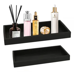 Silicone Vanity Tray Bathroom Organizer Countertop Dresser Tray for Jewelry Rings Keys Cosmetics Kitchen Sink Tray Sponge Holder thumbnail-1