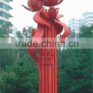 Modern Large Outdoor Painted Decorative Light Sculpture for Garden Decoration thumbnail-1