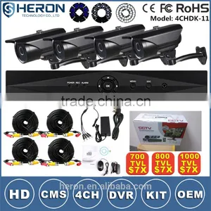 4/8/16ch HD 1000TVL H.264 P2P A Key Internet DVR KITs Security Cctv Camera System thumbnail-2