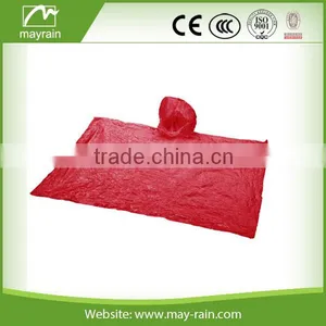 Wholesale Disposable Red Rain Poncho With Keychain Ball thumbnail-1