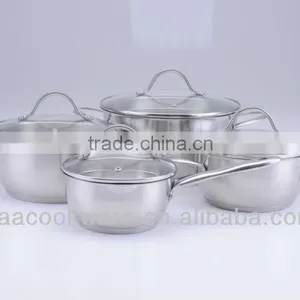 8Pcs Stainless Steel Induction Cookware Set With Glass Lid for Wholesale thumbnail-1