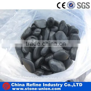 Polished Black Pebble Stone Cobbles thumbnail-2