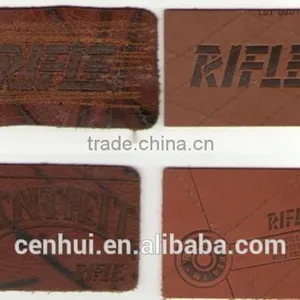 2015 Newest High Quality Custom Embossed Jeans Leather Patch thumbnail-1