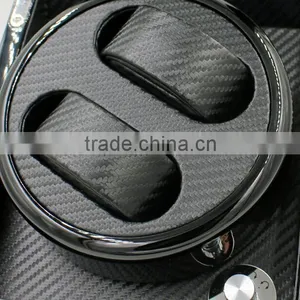 Custom Black Wooden 2 Slot Automatic Carbon Fiber Watch Winder thumbnail-5