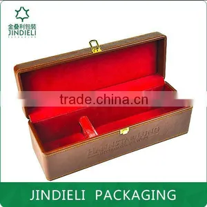 Leather Wine Carrier Packaging Box for Single Bottle thumbnail-2