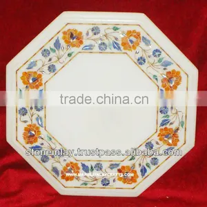 Marble Flower Inlay Table Top With Marquetry Art Work thumbnail-1